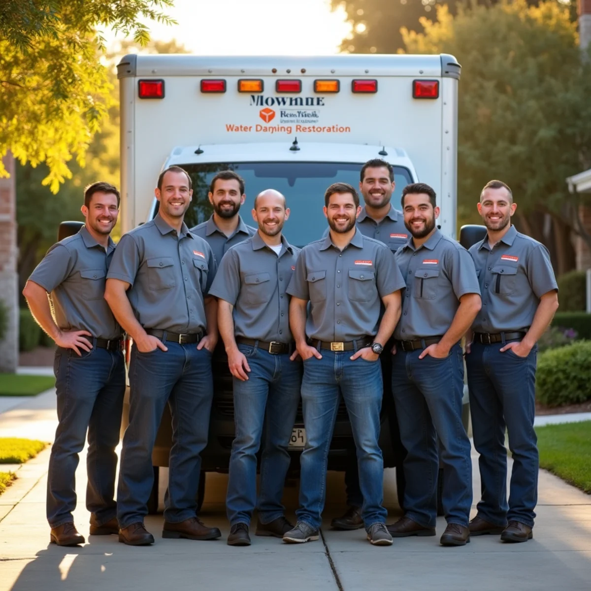 The Water Damage Lake Forest team with a branded response vehicle