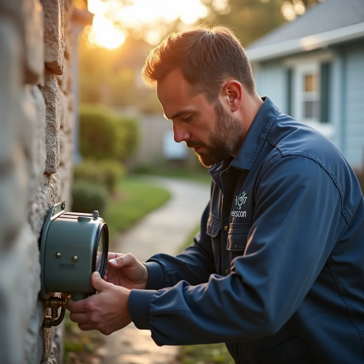 Homeowner checking a water meter to test for a hidden leak