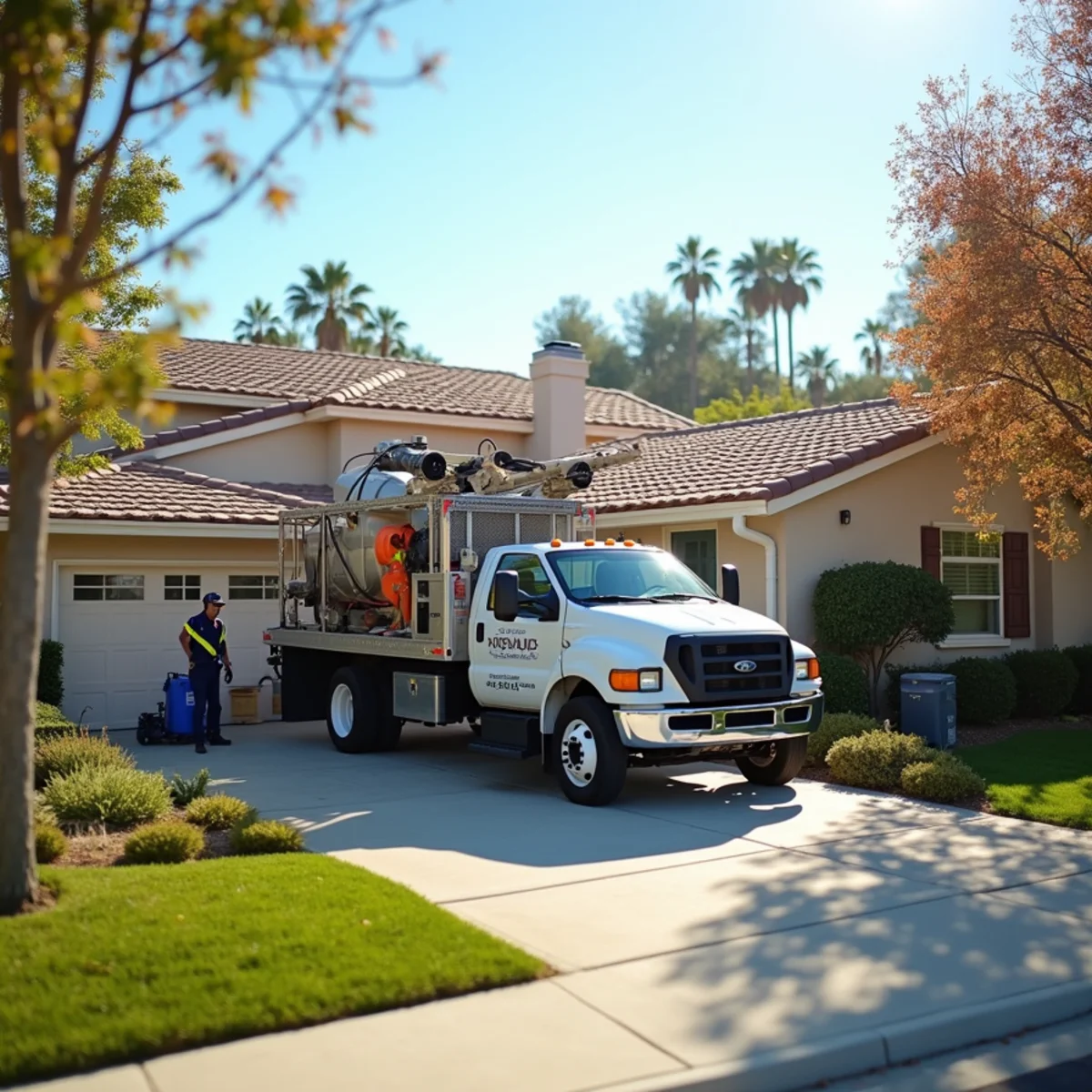 Leak detection technician tracing a slab leak in an older Northwood Irvine home