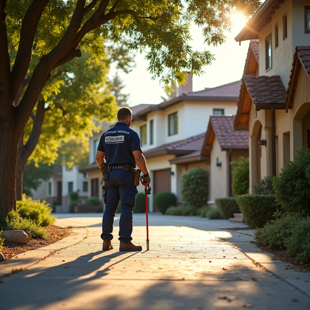 Water damage restoration technician inspecting original plumbing in an El Toro Old Town, Lake Forest home