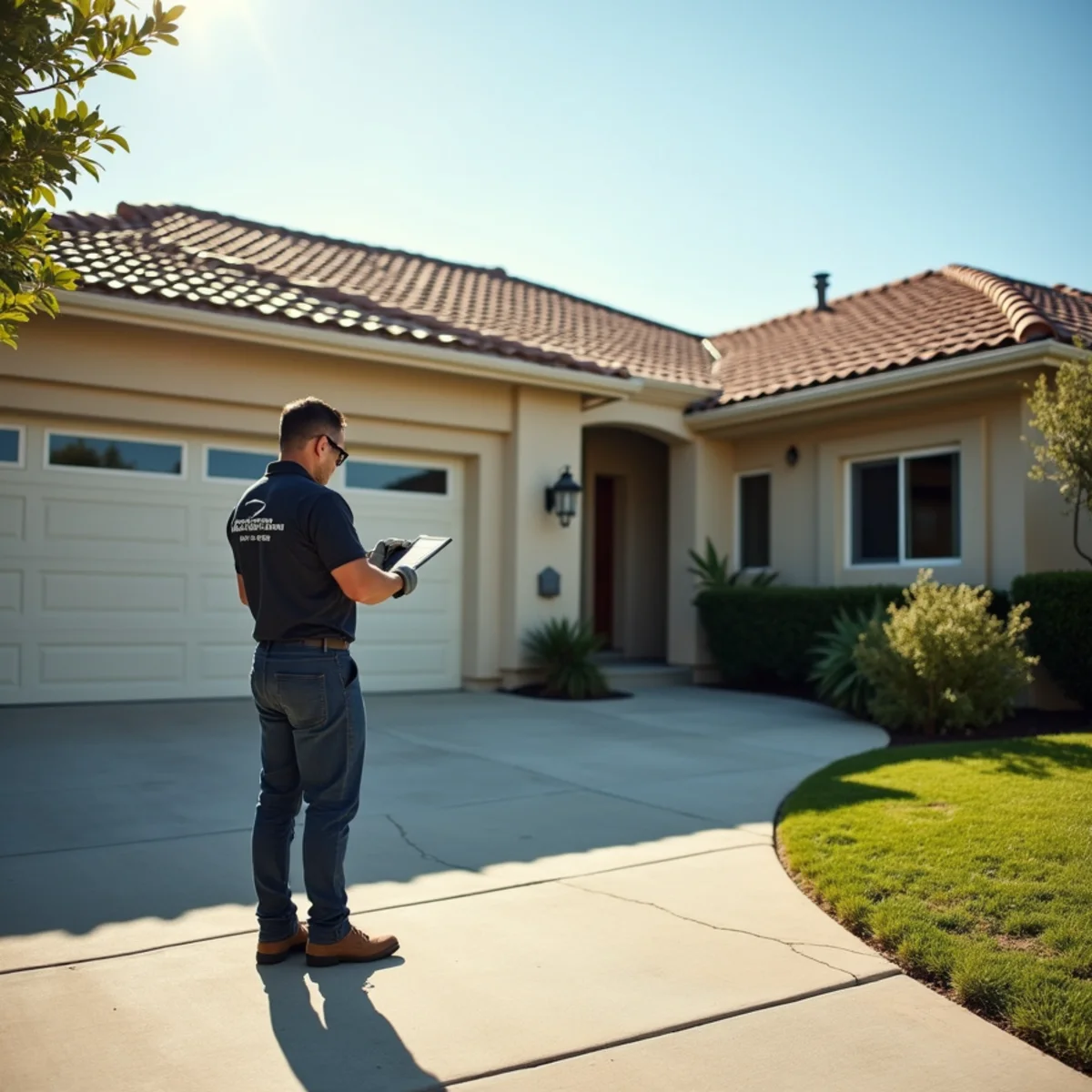 Water damage restoration technician extracting water at a Costa Mesa, CA commercial property