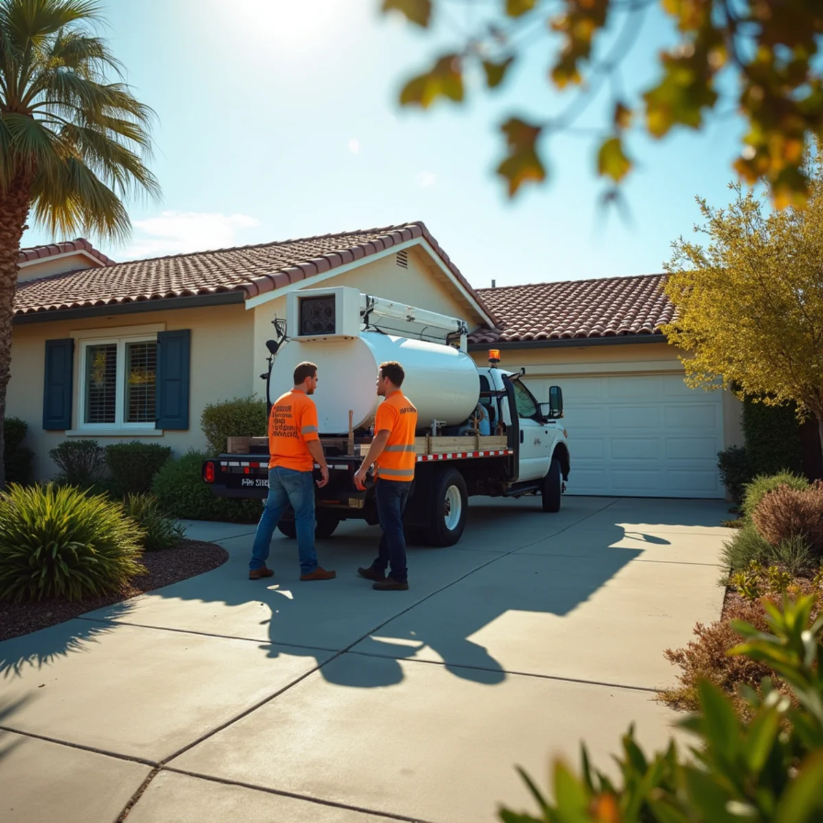 Water damage restoration crew drying an older home's floor in La Habra, CA