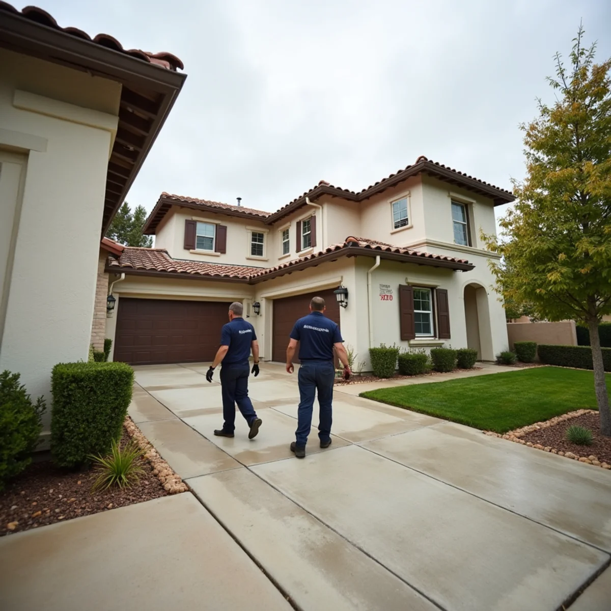 Water damage restoration technician inspecting a new-construction home in Rancho Mission Viejo, CA