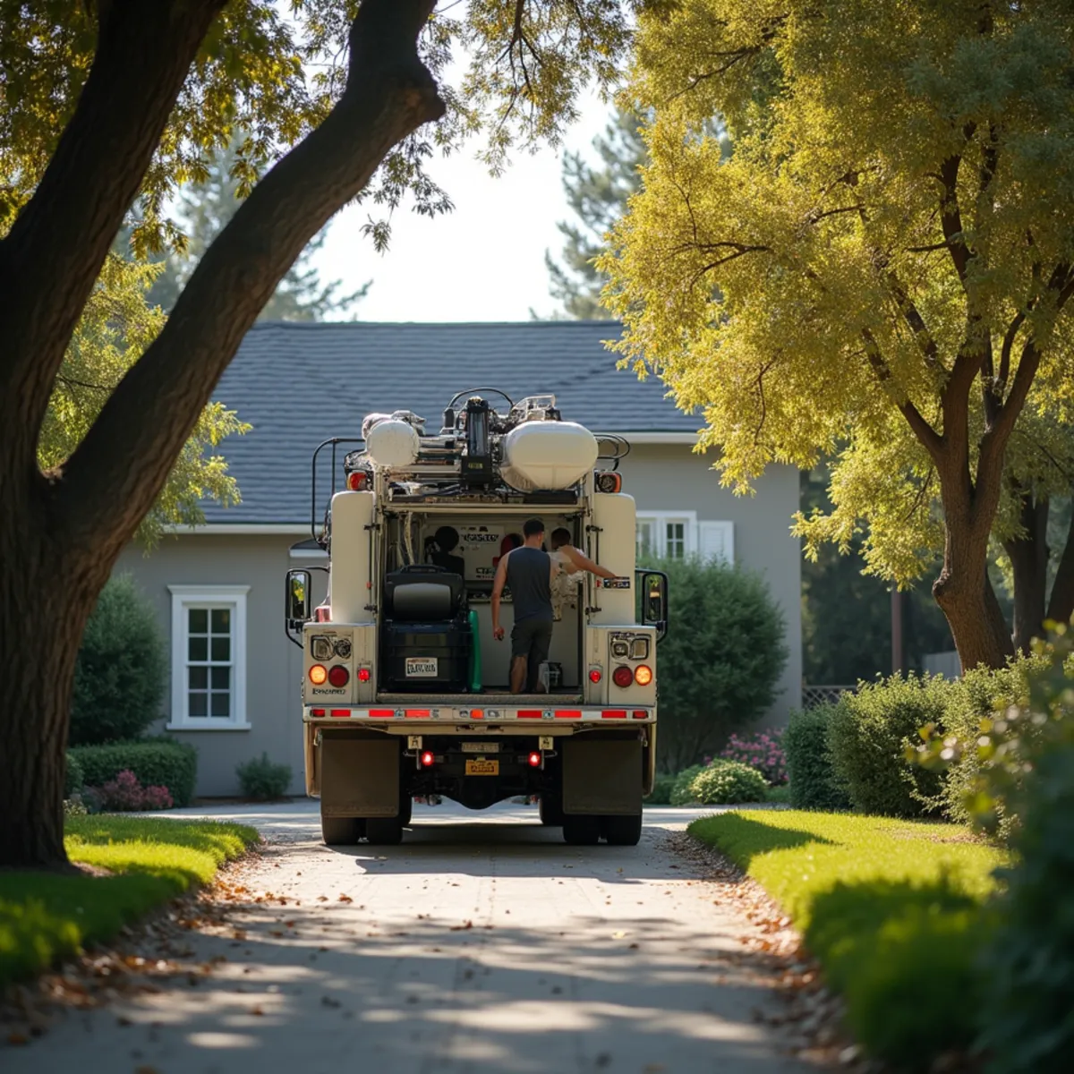 Water damage restoration crew working near the historic district of San Juan Capistrano, CA